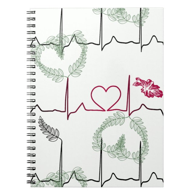 Cuaderno Cardiograma con corazón. (Frente)