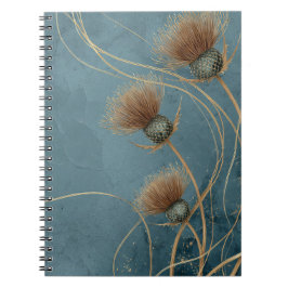 Cuaderno Cardo de Oro Azul Turquesa Textura Elegancia