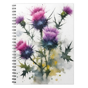 Cuaderno Cardo - Flores de acuarela
