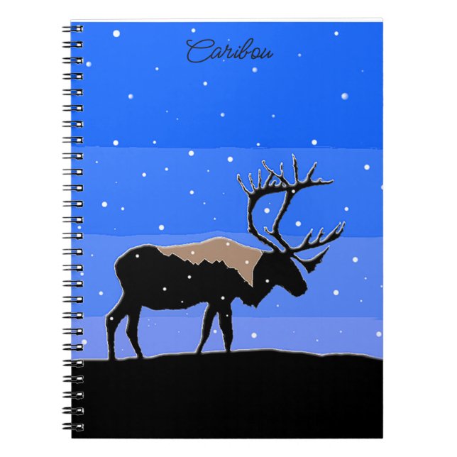 Cuaderno Caribou in Winter - Arte original de la vida salva (Frente)