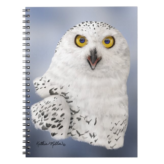 Cuaderno Caricatura de búho de nieve (Frente)