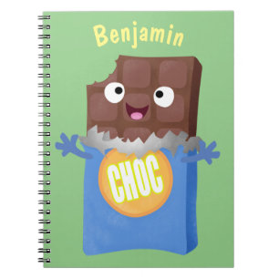 Cuaderno Caricatura de dibujos animados de un dulce chocola