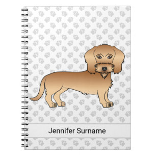 Cuaderno Caricatura De Llanto Haired Dachshund Perro Y Papa