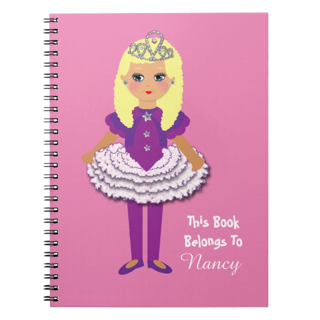 Cuaderno Caricatura del Chica de la princesa pequeña (Frente)