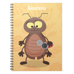 Cuaderno Caricatura divertida de una cucaracha linda