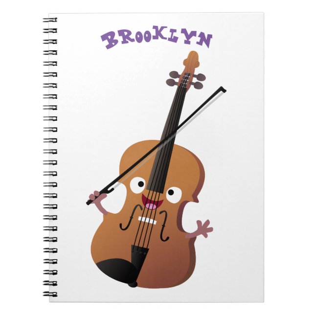 Cuaderno Caricatura musical divertida en violín (Frente)