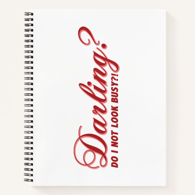 Cuaderno Cariño, ¿no parezco ocupado divirtiéndome? (Anverso)
