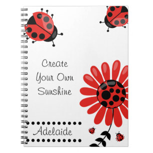 Cuaderno Cariñosa Mariquita Roja Personalizada Moderna