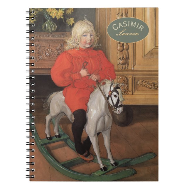 Cuaderno Carl Larsson Niño en caballito de balancín CC1060 (Frente)