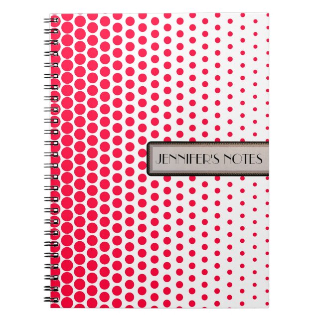 Cuaderno Carmine Red Polka Dot Elegant Blanco Moderno (Frente)