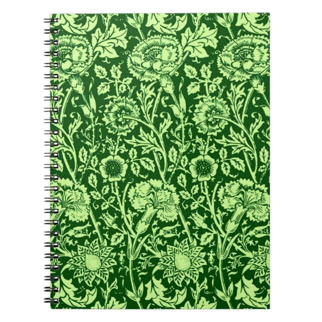 Cuaderno Carnación Art Nouveau Damask, verde forestal (Frente)