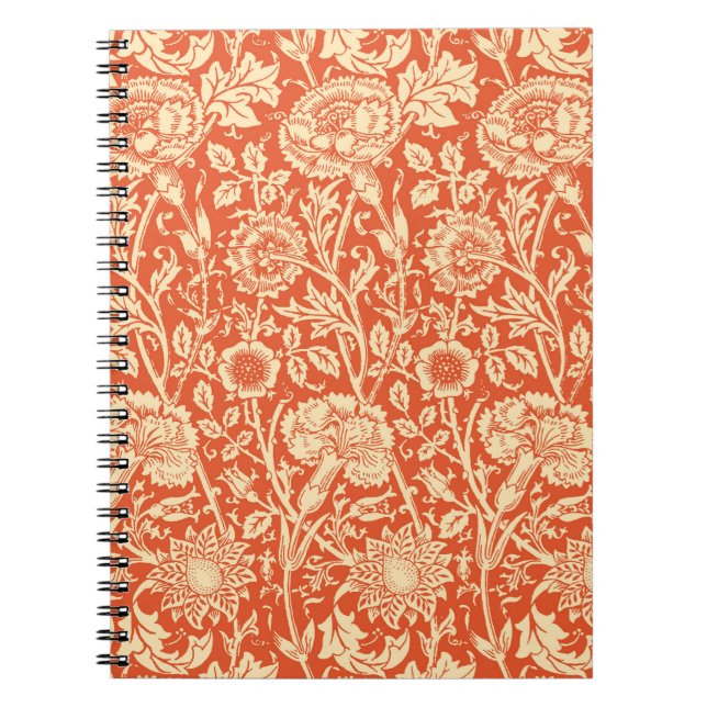 Cuaderno Carnación de Art Nouveau Damask, Naranja mandarín (Frente)