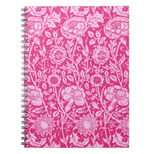 Cuaderno Carnación modernista Damasco, rosa de Fuchsia