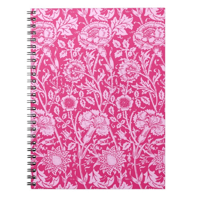 Cuaderno Carnación modernista Damasco, rosa de Fuchsia (Frente)