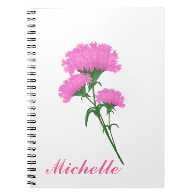 Cuaderno Carnaciones de verano rosa brillante (Frente)