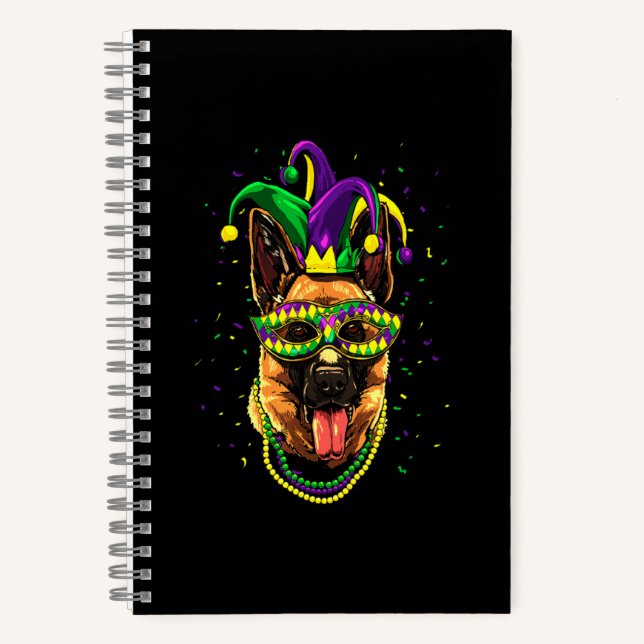 Cuaderno Carnaval alemán de Shepherd Cute Mardi Gras (Anverso)