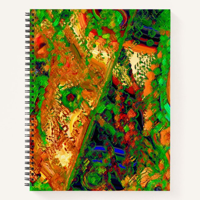 Cuaderno Carnaval o máscara fiesta de pinturas, verde y nar (Anverso)