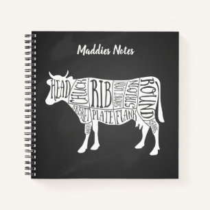 Cuaderno carne de carnicero de vaca de labranza recortes de