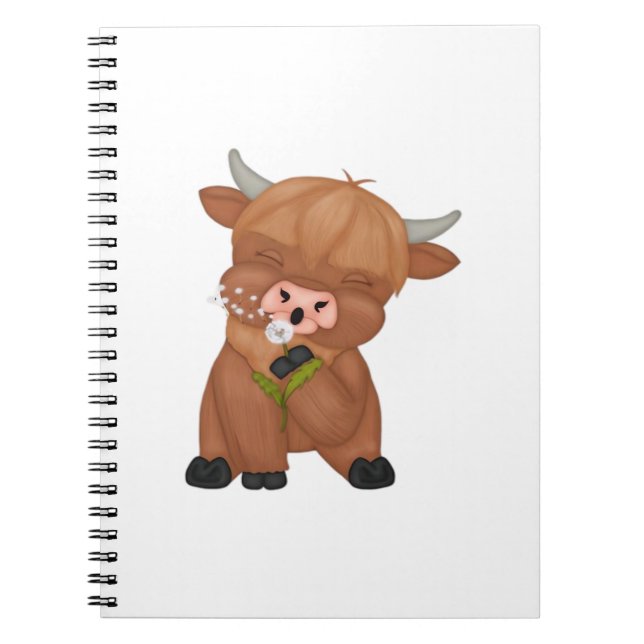 Cuaderno Carne Highland Cow y Dandelion Puff Classic T-Shir (Frente)