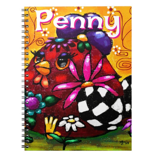 Cuaderno Carne y caprichosa pollo floral chunky personaliza (Frente)
