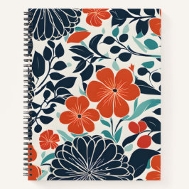 Cuaderno Carne y floral moderna negra