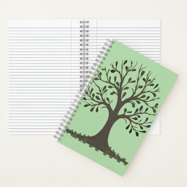 Cuaderno 🌳 Carnet à Spirales Arbre de Vie Vert Pâle (Interior)