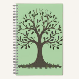 Cuaderno 🌳 Carnet à Spirales Arbre de Vie Vert Pâle