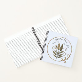 Cuaderno Carnet de note, floral, élégant, Dream big.