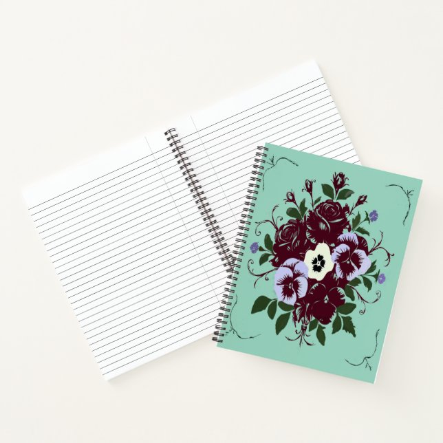 Cuaderno Carnet de Notes Botanique - Roses et Pensées (Interior)