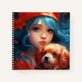 Cuaderno Carnet -Fille et son chien -2