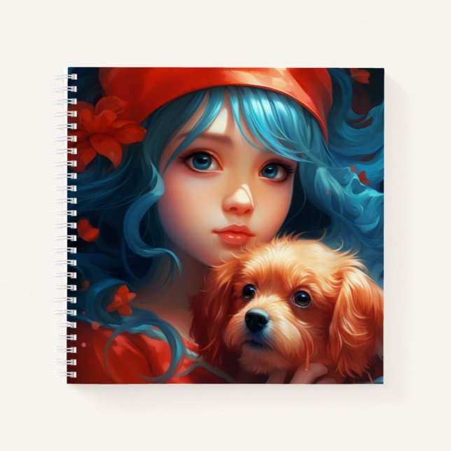 Cuaderno Carnet -Fille et son chien -2 (Anverso)