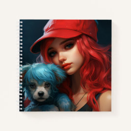 Cuaderno Carnet -Fille et son chien -4