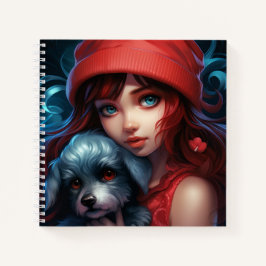 Cuaderno Carnet -Fille et son chien -5