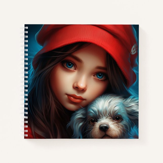 Cuaderno Carnet -Fille et son chien -6 (Anverso)