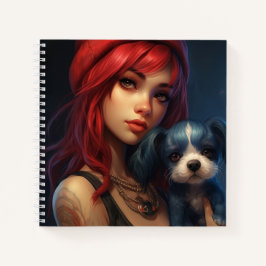 Cuaderno Carnet -Fille et son chien -7