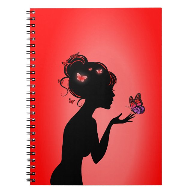 Cuaderno Carnet La femme papillons rouges (Frente)