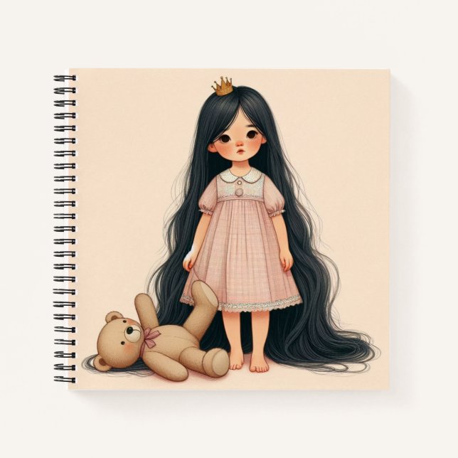 Cuaderno Carnet “La filette et son nounours“ (Anverso)