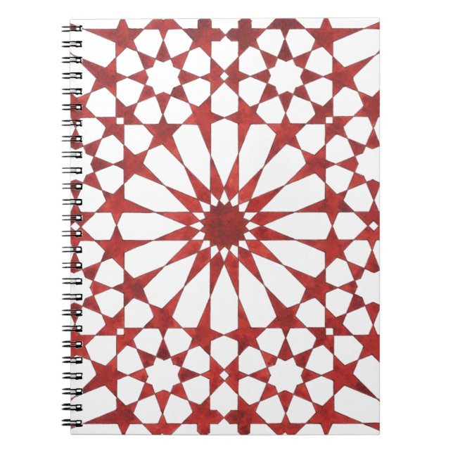 Cuaderno Carnet Mosaïque andalouse rouge ALHAMBRA (Frente)