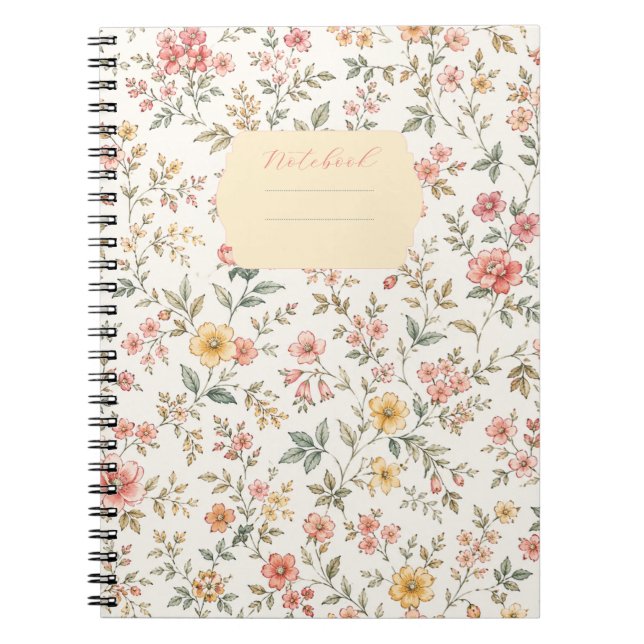 Cuaderno Carnet motif floral pastel (Frente)