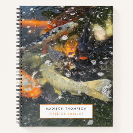 Cuaderno Carpa japonesa Koi Pescado Nadando