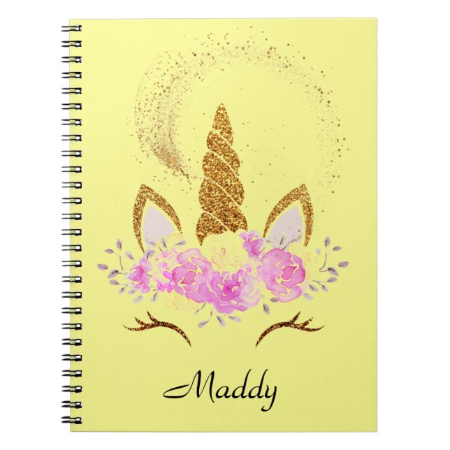 CUADERNO CARPETA DE BOLSILLO DE UNICORNIO ROSA (Frente)