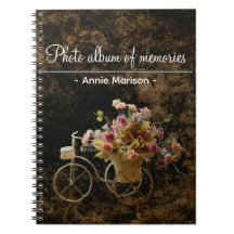 Carpeta de patrones vintage con imagen de biciclet