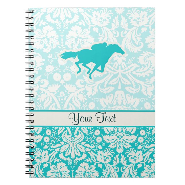 Cuaderno Carrera de caballos verde azulada (Frente)