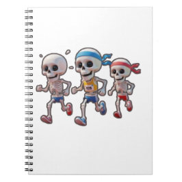 Cuaderno “Carrera de esqueleto de dibujos animados en 3D •