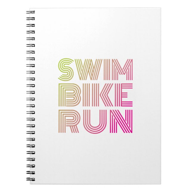 Cuaderno Carrera en bicicleta de natación, Triatlón (Frente)