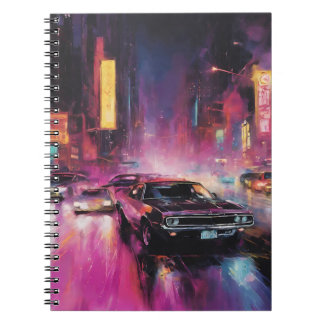 Cuaderno Carreras callejera nocturna en la vibrante ciudad