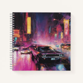 Cuaderno Carreras callejera nocturna en la vibrante ciudad