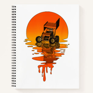Cuaderno Carreras de Autos Sprint al Estilo Vintage Retro