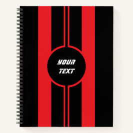 Cuaderno Carreras Red Black Double Stripes Sports Personali