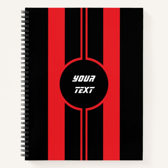 Cuaderno Carreras Red Black Double Stripes Sports Personali (Anverso)
